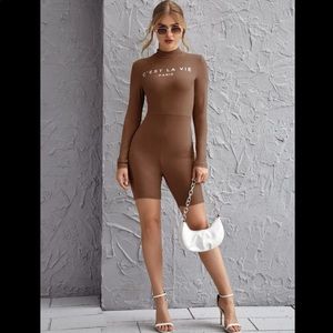 🔥Brown long sleeve romper